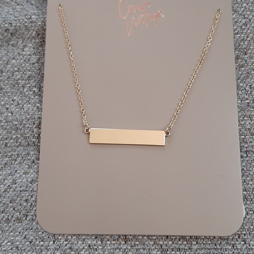 New Bar Goldtone Fashion Necklace